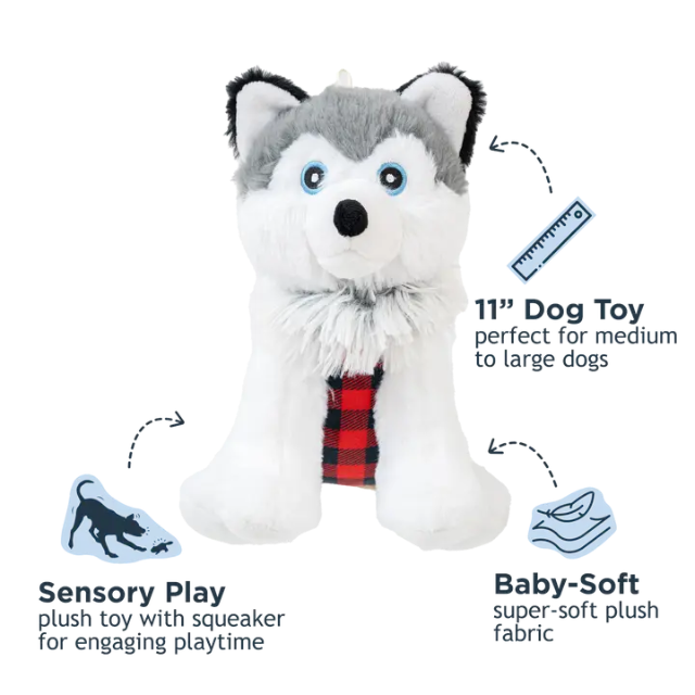 Tall Tails Husky Squeaker Dog Toy