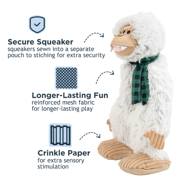 Tall Tails Yeti with Scarf Rope Body Dog Toy