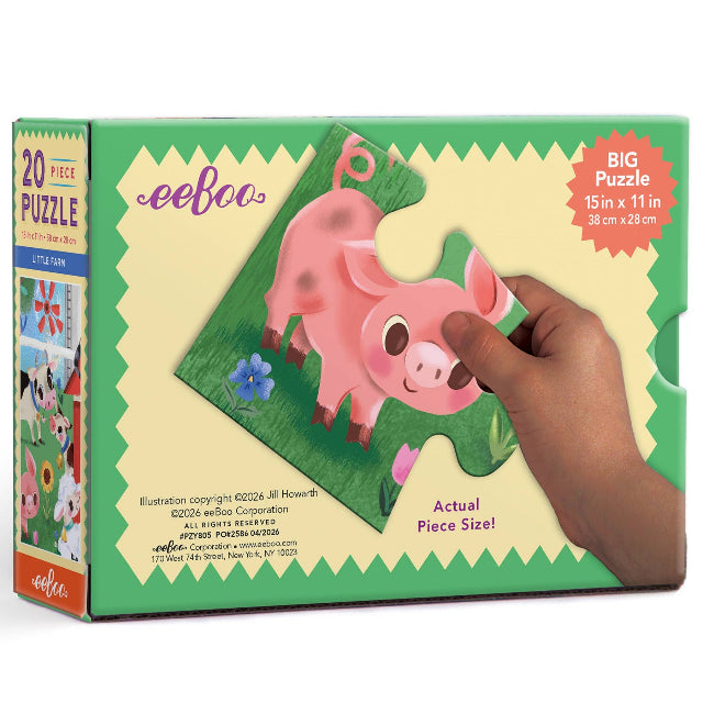 eeBoo Little Farm 20 Piece Puzzle