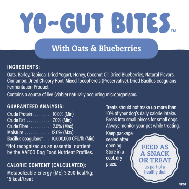 Natural Balance Yo-Gut Bites with Oats & Blueberries 4.5 oz Dog Treats