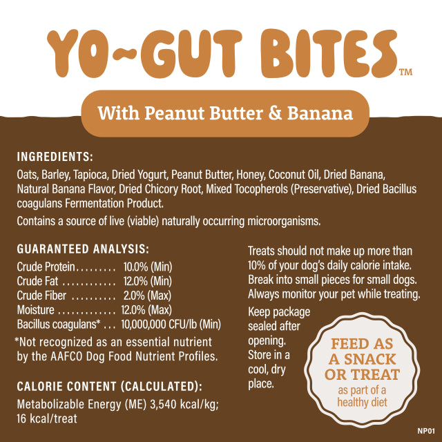 Natural Balance Yo-Gut Bites with Peanut Butter & Banana 4.5 oz Dog Treats