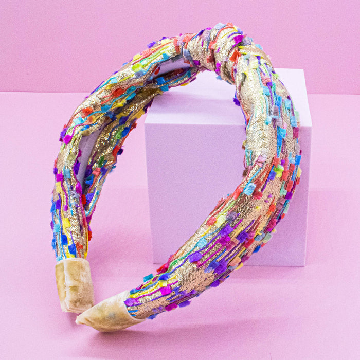 Gold Confetti Knot Headband
