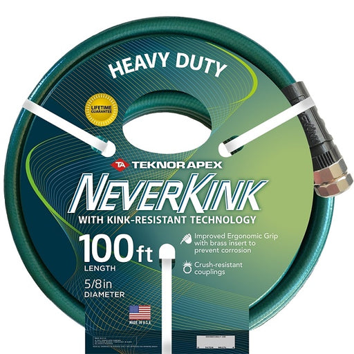Neverkink Heavy-Duty Garden Hose by Teknor Apex, 5/8 in, 100 ft L