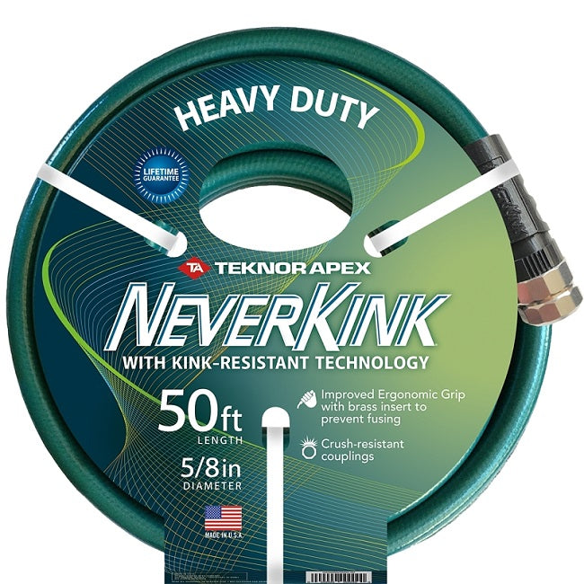 Neverkink Heavy-Duty Garden Hose by Teknor Apex, 5/8 in, 50 ft L