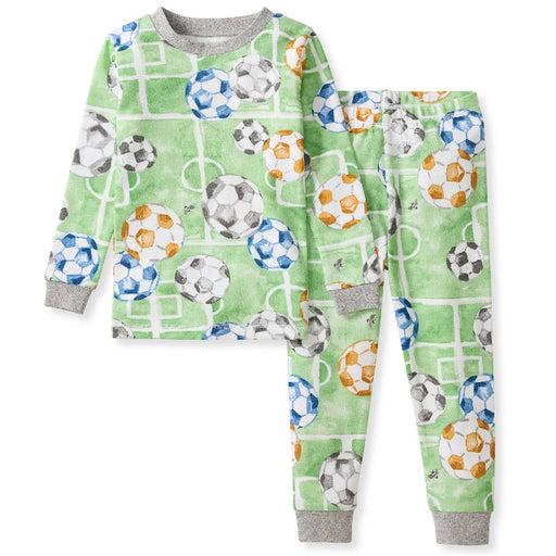 Kid's Soccer Field Organic Cotton Long Sleeve Pajama Set