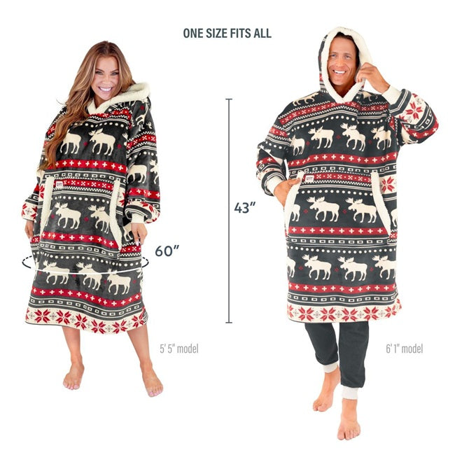 Blanket Hoodie Cabin Fair Isle–Oversized Wearable Blanket