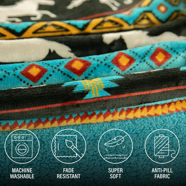 Blanket Hoodie Horse Fair Isle–Oversized Wearable Blanket