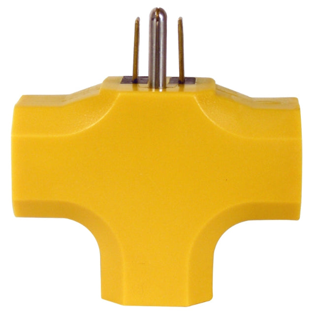 PowerZone Outlet Tap, 125 V, 3-Outlet, Yellow