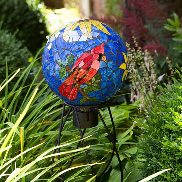 Echo Valley 10 in. Mosaic Cardinal Gazing Globe