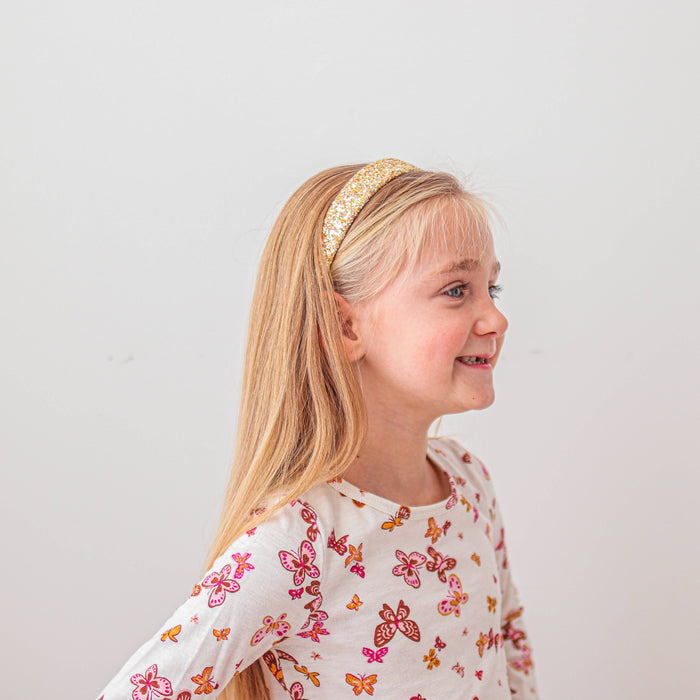 Tapered Chunky Glitter Headband, Assorted Colors