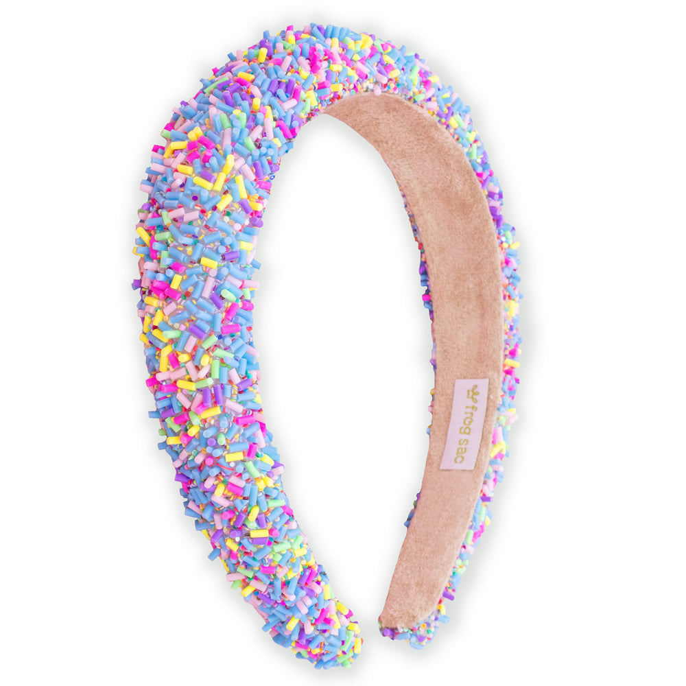 Chunky Puffy Sprinkles Headband, Light Blue