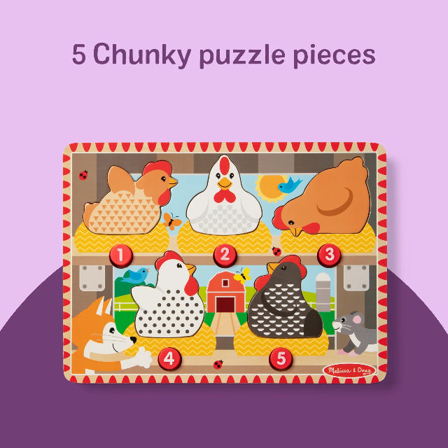 Melissa & Doug Happy Hens Push to Pop Puzzle