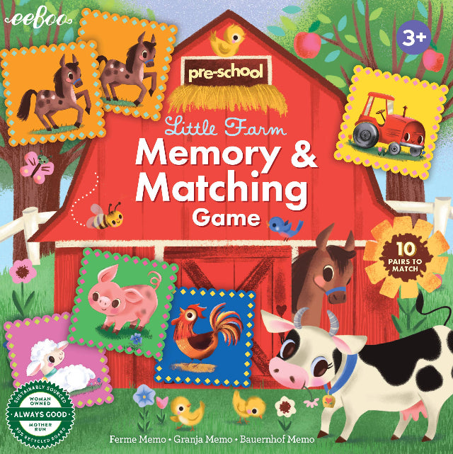eeBoo Little Farm Pre-School Memory & Matching Game