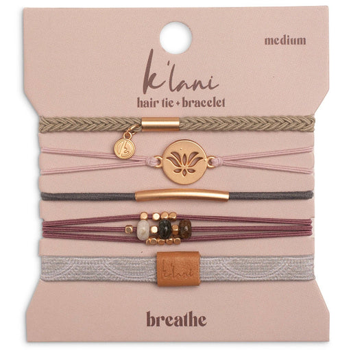 K'lani "Breathe" Lotus Flower Earthy Tones Hair Tie Bracelets