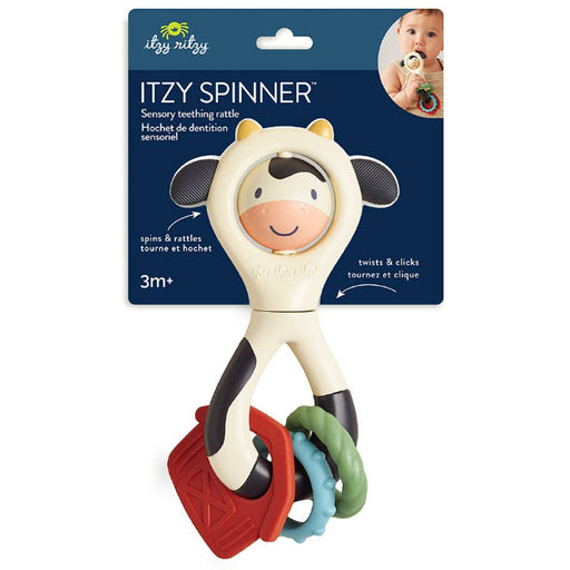 Itzy Spinner Cow Sensory Teething Rattle