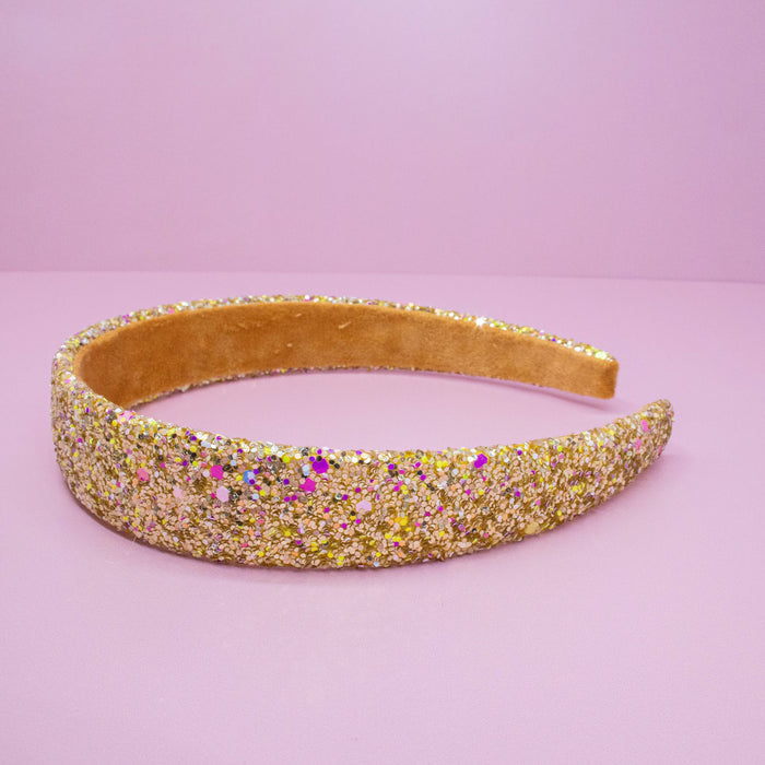 Tapered Chunky Glitter Headband, Assorted Colors