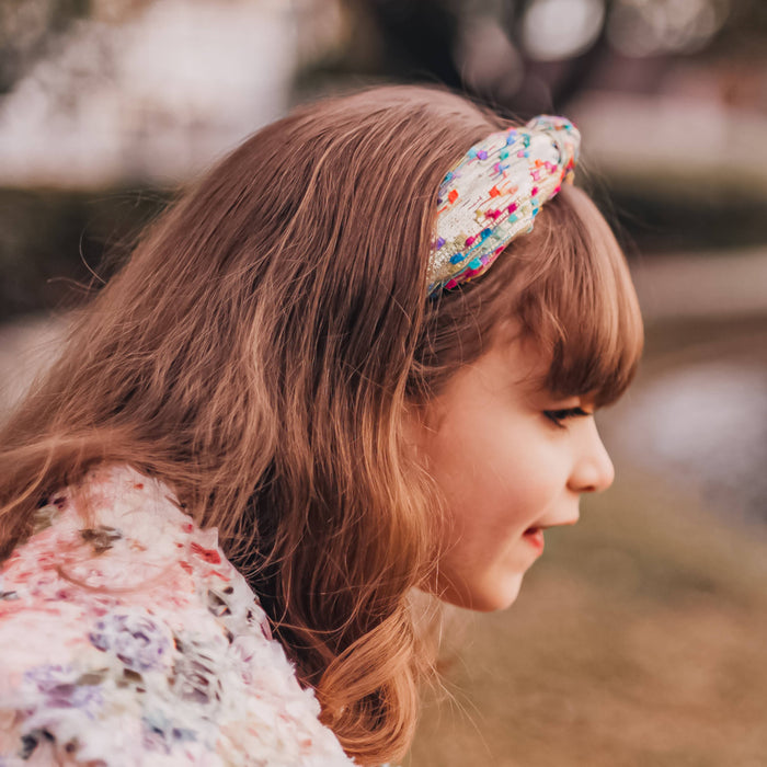 Gold Confetti Knot Headband