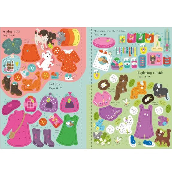 Little Sticker Dolly Dressing Kittens Sticker Book, Usborne