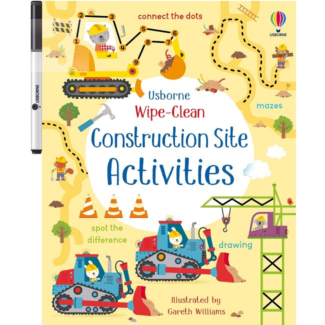 Wipe-Clean Construction Site Activities Book, Usborne