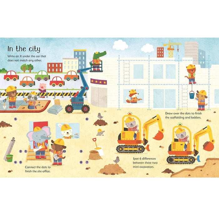 Wipe-Clean Construction Site Activities Book, Usborne