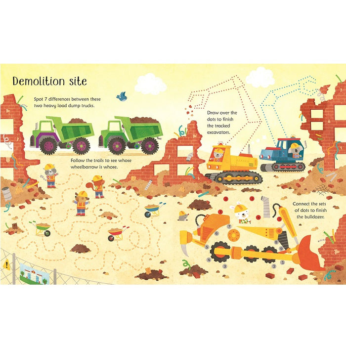 Wipe-Clean Construction Site Activities Book, Usborne