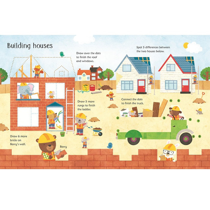 Wipe-Clean Construction Site Activities Book, Usborne