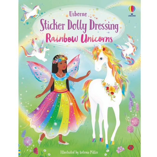 Sticker Dolly Dressing Rainbow Unicorns Sticker Book, Usborne