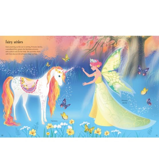 Sticker Dolly Dressing Rainbow Unicorns Sticker Book, Usborne