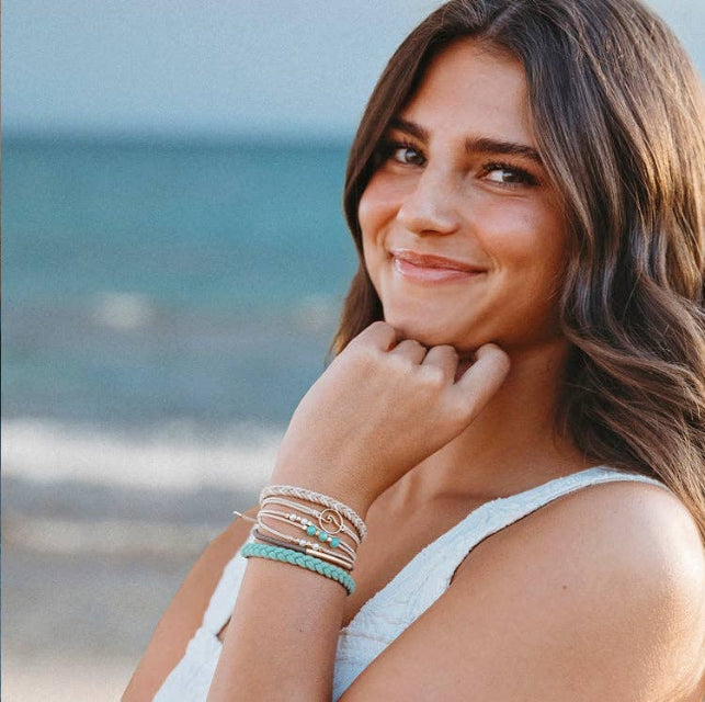 K'lani "Reflect" Gold Wave with Beachy Neutrals Hair Tie Bracelets