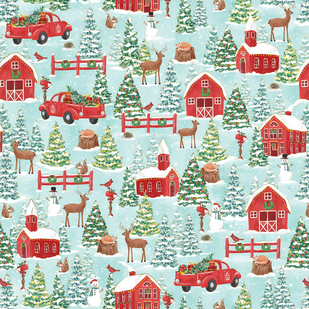 Country Christmas Jumbo Holiday Gift Wrap Roll 10' x 30"