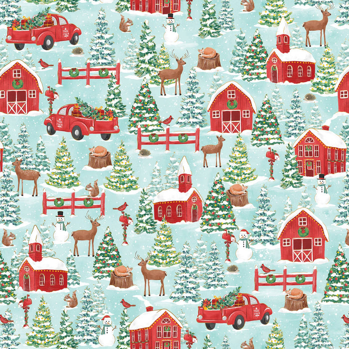 Country Christmas Jumbo Holiday Gift Wrap Roll 10' x 30"