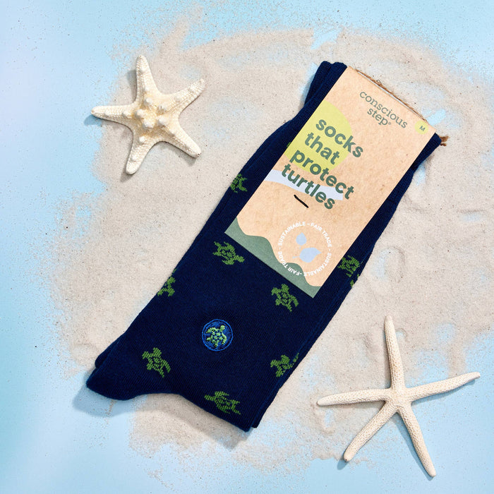 Socks that Protect Turtles (Navy Turtles)