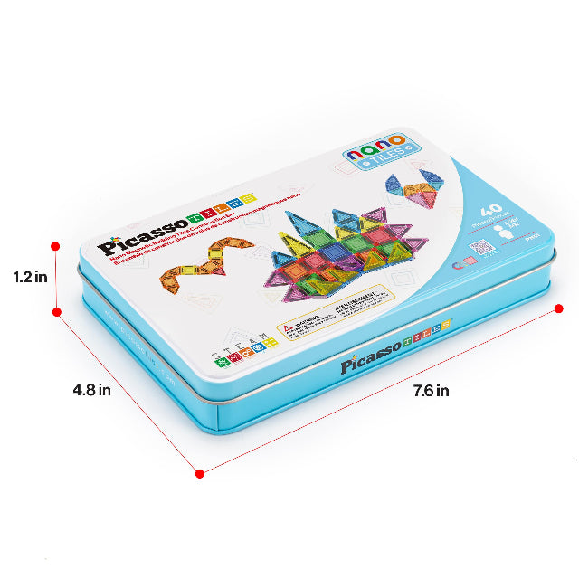 40pc Nano Magnetic Building Tiles Construction Travel Set