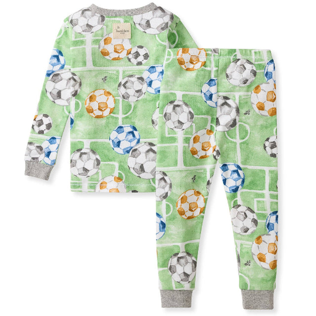 Kid's Soccer Field Organic Cotton Long Sleeve Pajama Set