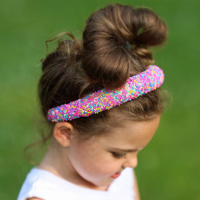 Chunky Puffy Sprinkles Headband, Light Blue