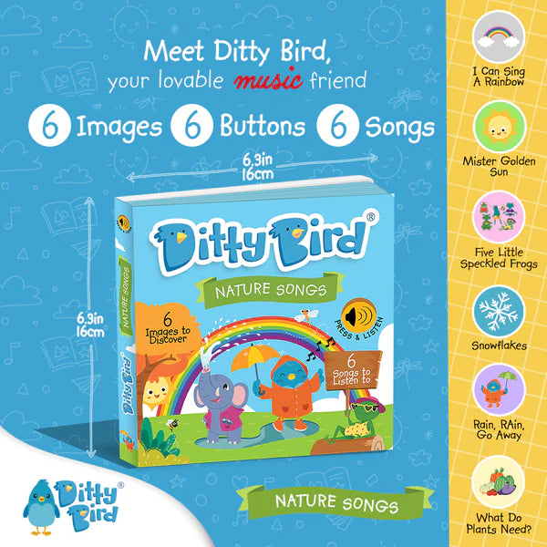 Ditty Bird Nature Songs Sound Book | USB-C Rechargeable