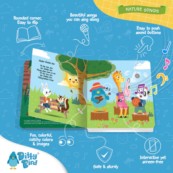 Ditty Bird Nature Songs Sound Book | USB-C Rechargeable