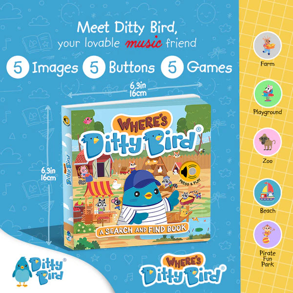Where's Ditty Bird? Search & Find Sound Book | USB-C Rechargeable
