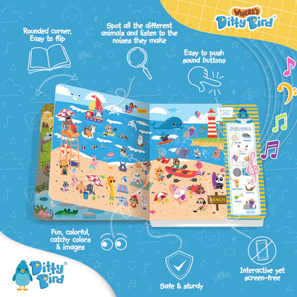Where's Ditty Bird? Search & Find Sound Book | USB-C Rechargeable