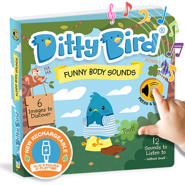 Ditty Bird Funny Body Sounds Sound Book | USB-C Rechargeable