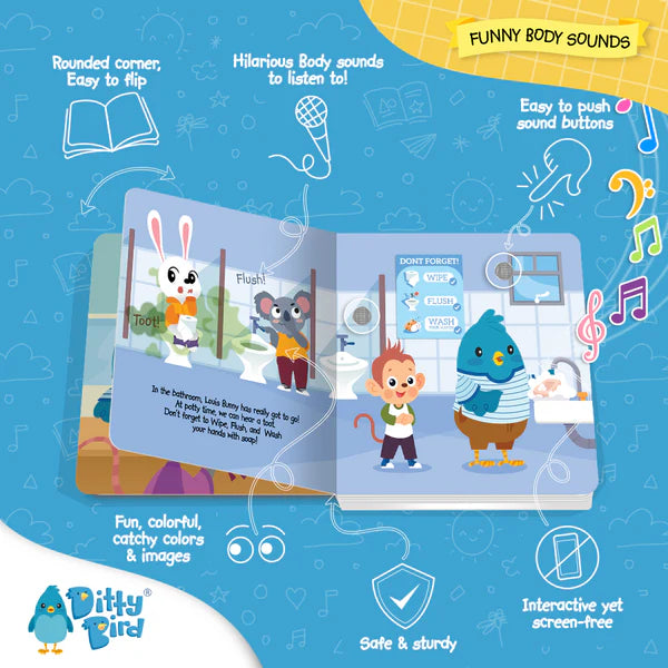 Ditty Bird Funny Body Sounds Sound Book | USB-C Rechargeable