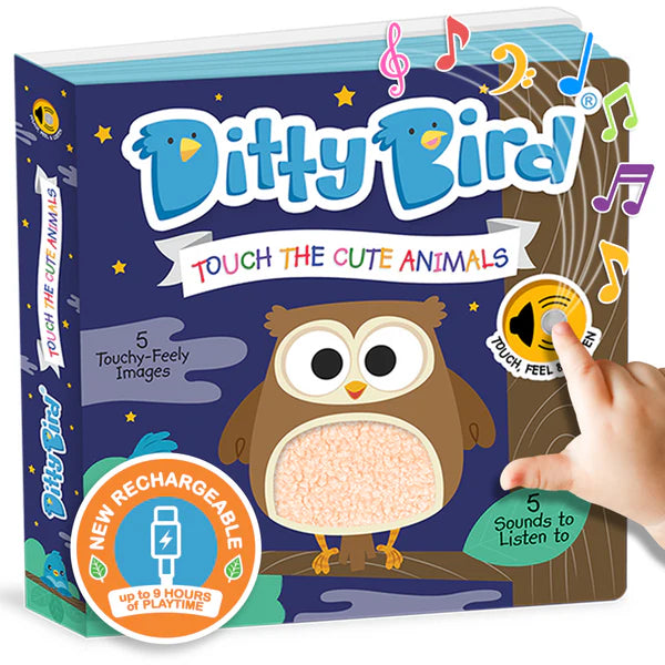 Ditty Bird Touch the Cute Animals Sound Book | USB-C Rechargeable