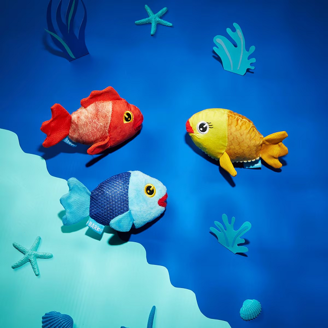 Bark The Groupers 3-in-1 Squeaky Plush Dog Toy