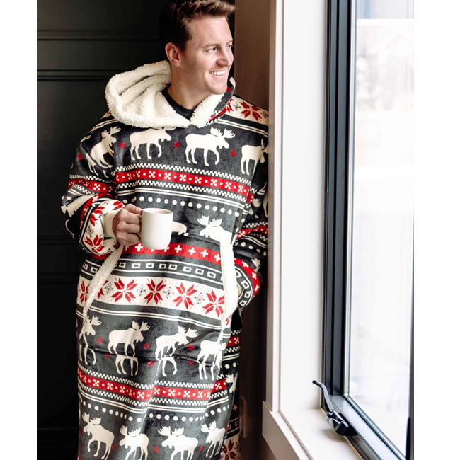 Blanket Hoodie Cabin Fair Isle–Oversized Wearable Blanket
