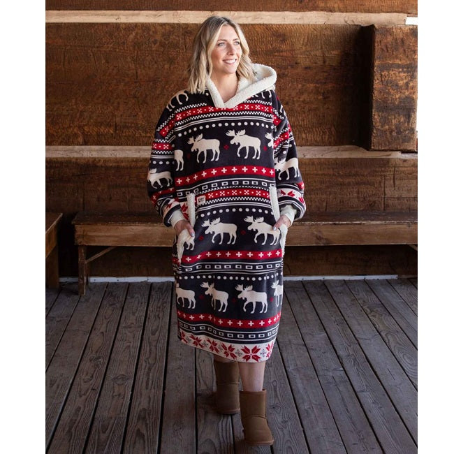 Blanket Hoodie Cabin Fair Isle–Oversized Wearable Blanket