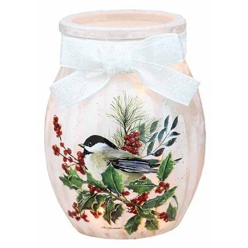 Winter Birds Pre-Lit Small Jar with Ribbon BXT4280 (Assorted)