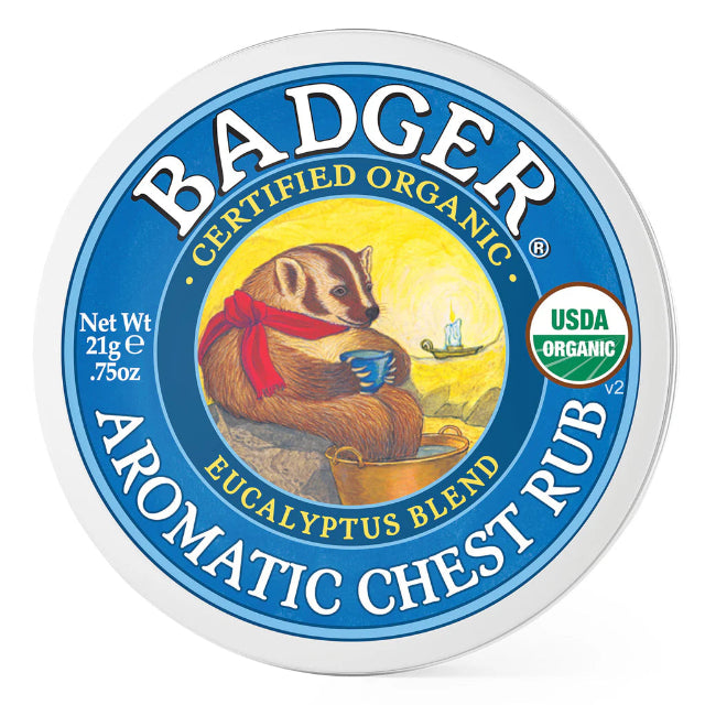Badger Aromatic Chest Rub Eucalyptus Blend, 0.75-oz Mini Tin