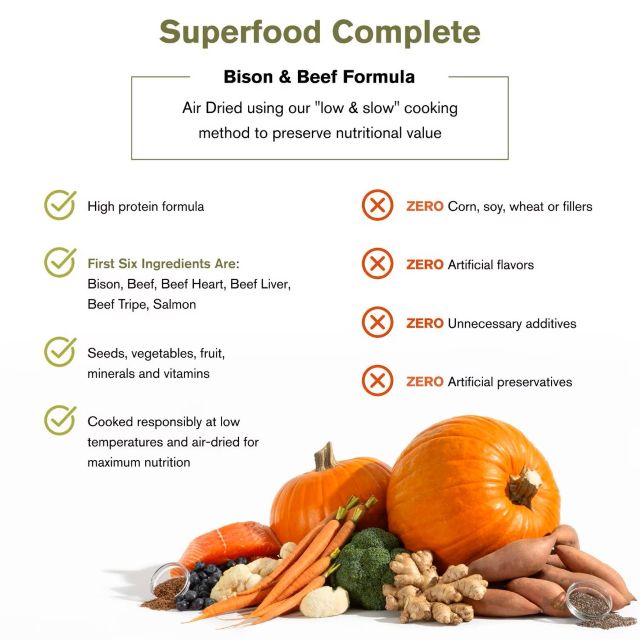 Badlands Ranch Superfood Complete Bison & Beef Air-Dried Dog Food 24 oz.