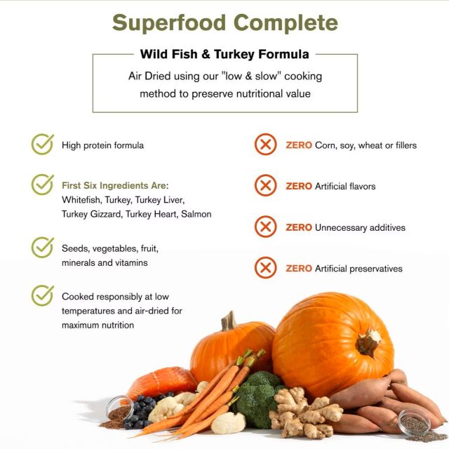 Badlands Ranch Superfood Complete Wild Fish & Turkey Air-Dried Dog Food 24 oz.