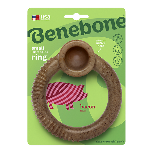 Benebone Ring Bacon Dog Chew, Small